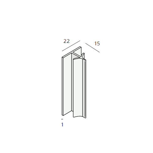 Heering T-profiel ongelijkzijdig 22x15x1 mm (0905)