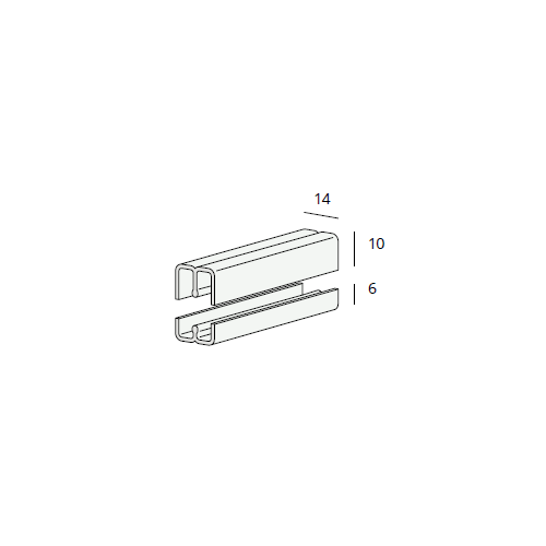 Heering Schuifrailprofiel Bovenrail 2x4 mm