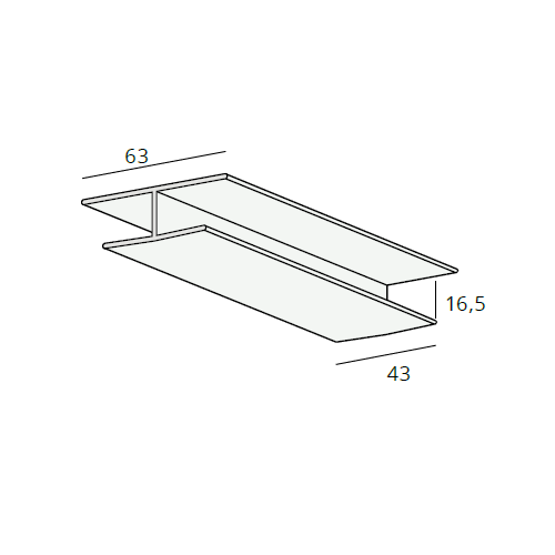 Florence buitenplafond verbindingsprofiel 43mm (0613)