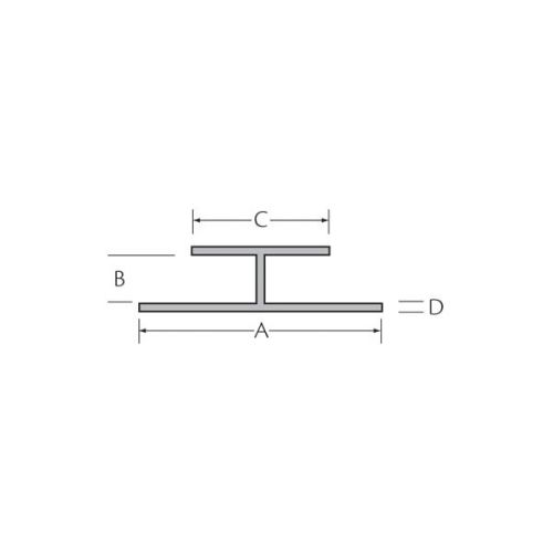 Milin ongelijkzijdig h-profiel 10 x 40 x 25 1,0 mm (613)