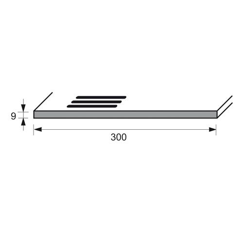 Swish ventilatiepaneel 300 x 9 mm (0153)