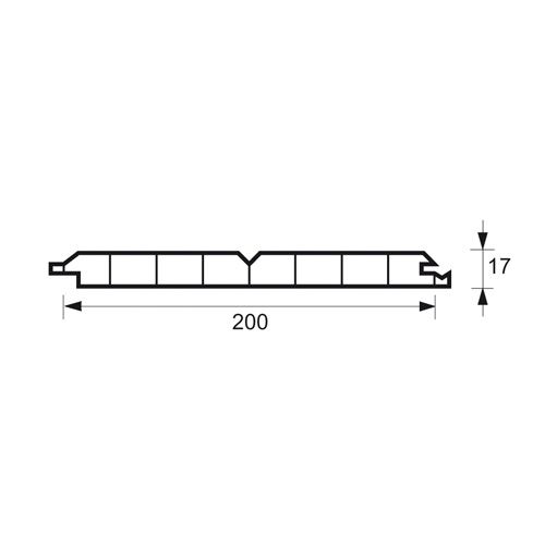 Swish overstekpaneel 200 x 17 mm (4000)