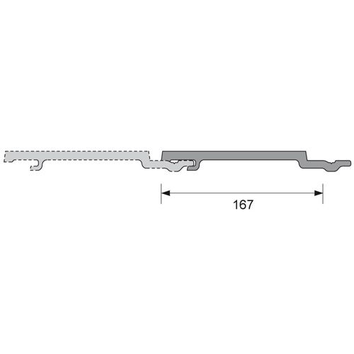 Novicell sponningsdeel 167 x 18 mm grove nerf