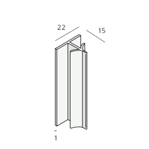 Heering T-profiel ongelijkzijdig 22x15x1 mm (0905)