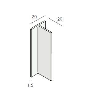 Heering T-profiel gelijkzijdig 20x20x1,5 mm (0920)