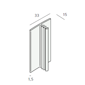 Heering T-profiel ongelijkzijdig 33x15x1,5 mm (0938)