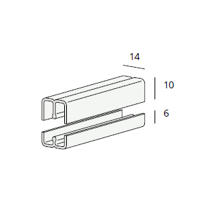 Heering Schuifrailprofiel Onderrail 2x4 mm (1313)