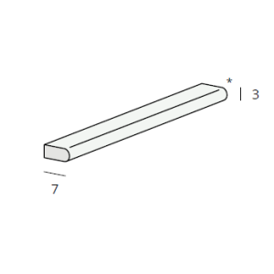 Heering platprofiel 7x3,0 mm eenzijdig afgerond grijs (1607)