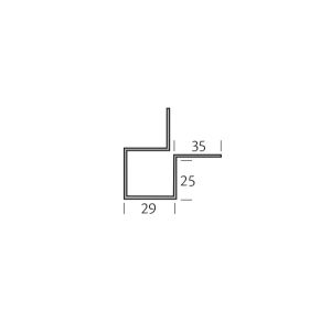 Dutchplank alu buitenhoek 25 x29 mm t.b.v. horizontale montage (8015)