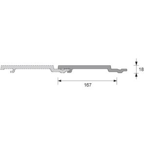 Novicell sponningsdeel 167 x 18 mm fijne nerf