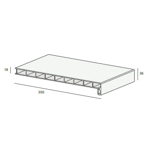 Lignodur stone vensterbank 300 mm (7257)